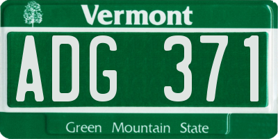 VT license plate ADG371