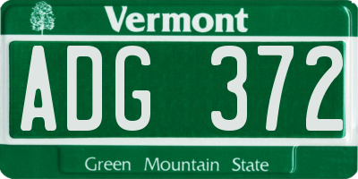 VT license plate ADG372
