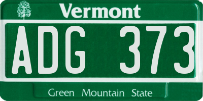 VT license plate ADG373