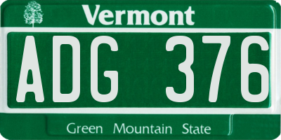 VT license plate ADG376
