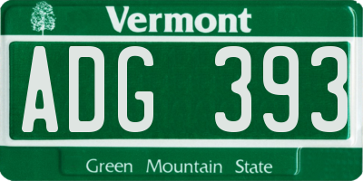 VT license plate ADG393