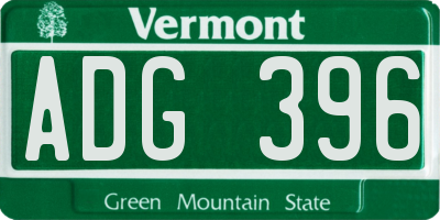 VT license plate ADG396