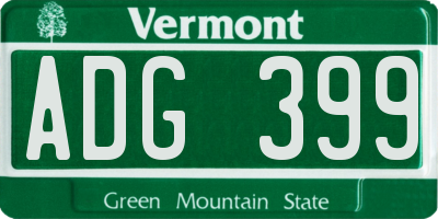 VT license plate ADG399
