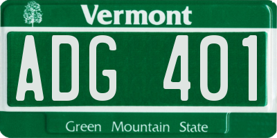 VT license plate ADG401