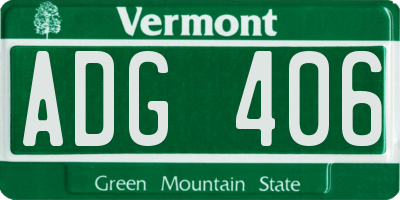 VT license plate ADG406