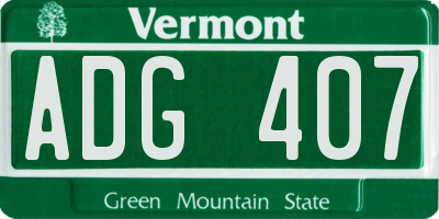 VT license plate ADG407