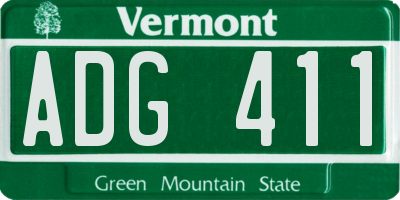 VT license plate ADG411