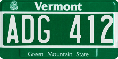 VT license plate ADG412
