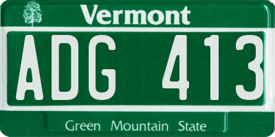 VT license plate ADG413