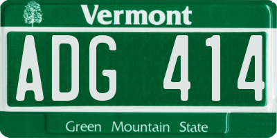 VT license plate ADG414