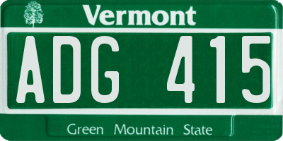 VT license plate ADG415