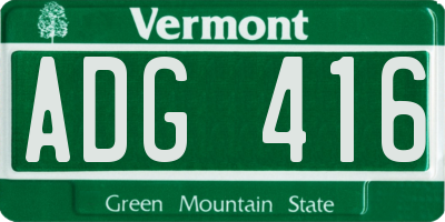 VT license plate ADG416