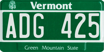 VT license plate ADG425
