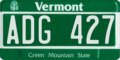 VT license plate ADG427