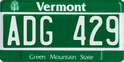 VT license plate ADG429
