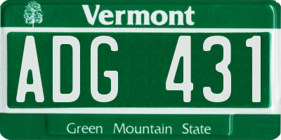 VT license plate ADG431