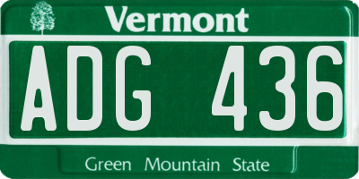VT license plate ADG436