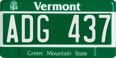 VT license plate ADG437