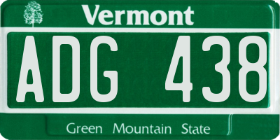 VT license plate ADG438
