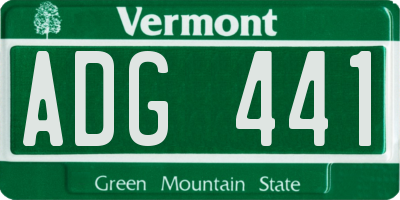 VT license plate ADG441