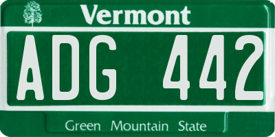 VT license plate ADG442