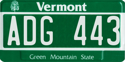 VT license plate ADG443