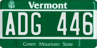 VT license plate ADG446