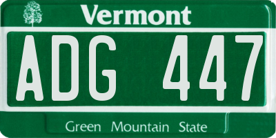 VT license plate ADG447
