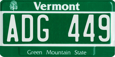 VT license plate ADG449