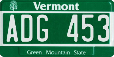 VT license plate ADG453