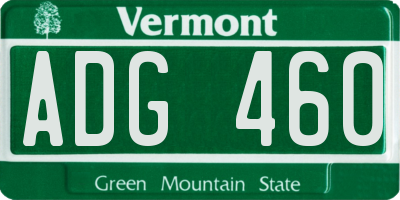 VT license plate ADG460
