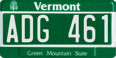 VT license plate ADG461