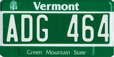 VT license plate ADG464
