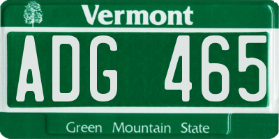 VT license plate ADG465