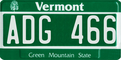 VT license plate ADG466