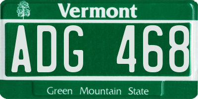 VT license plate ADG468
