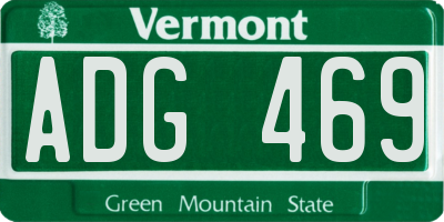VT license plate ADG469
