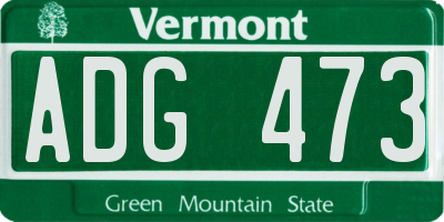 VT license plate ADG473