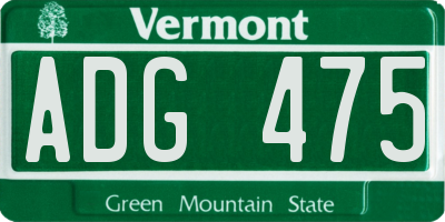 VT license plate ADG475