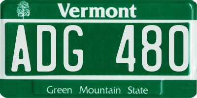 VT license plate ADG480