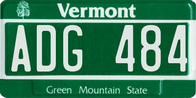 VT license plate ADG484