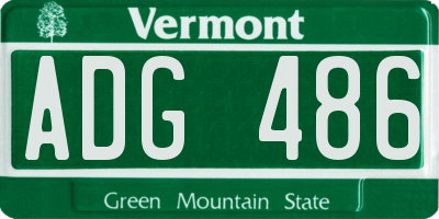VT license plate ADG486