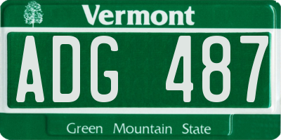 VT license plate ADG487