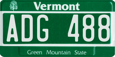 VT license plate ADG488