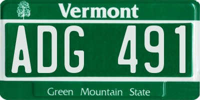 VT license plate ADG491