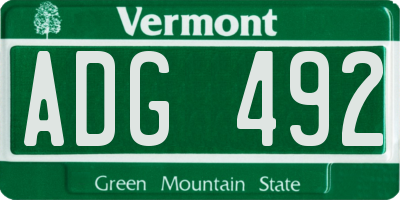 VT license plate ADG492