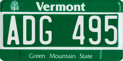 VT license plate ADG495