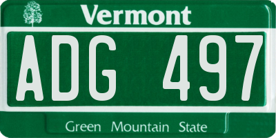 VT license plate ADG497
