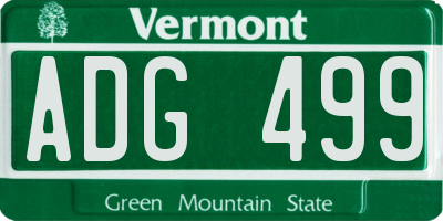VT license plate ADG499
