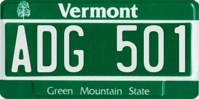 VT license plate ADG501